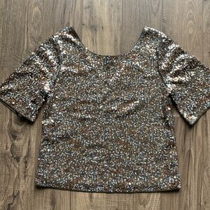 Green Sequined Express Top